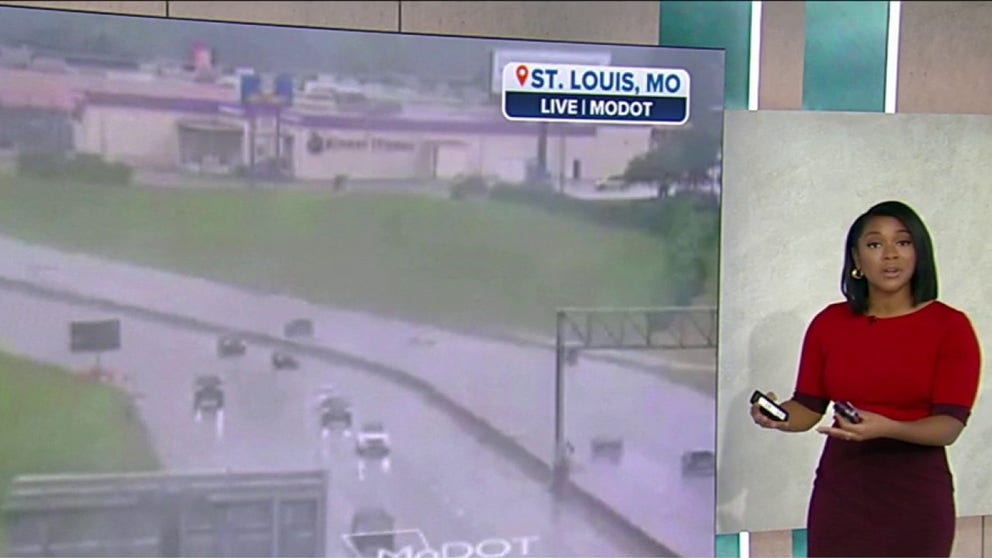FOX Weather Meteorologist Kiyana Lewis is tracking the record rainfall across St. Louis as some flood waters are resending enough to allow traffic to begin moving.