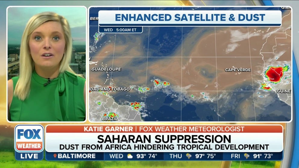 Saharan dust from Africa is hindering hurricane and any tropical development in the Atlantic these last couple of weeks. 