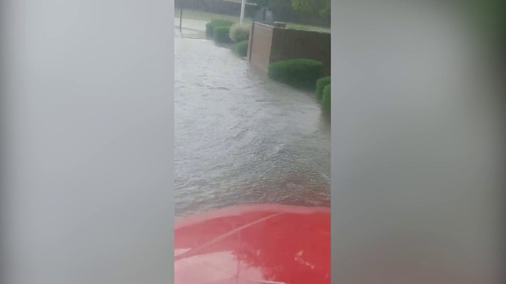 Monsoon rainfall turned Santa Fe, New Mexico streets into rivers on Wednesday. 