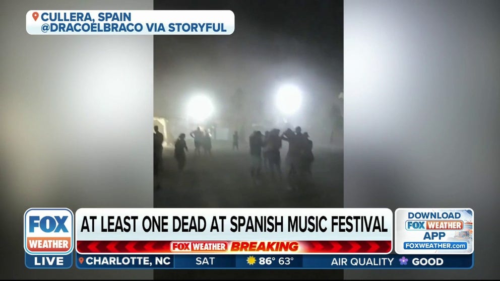 Severe wind toppled part of a stage during a music festival in Spain. Authorities said one person has died and at least 17 others were injured at the Medusa Festival. Organizers suspended the event due to the whipping winds.