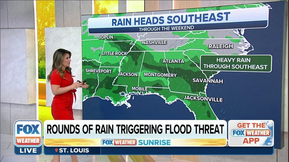 Rounds of rain eye Southeast, Gulf Coast through Friday, triggering ...