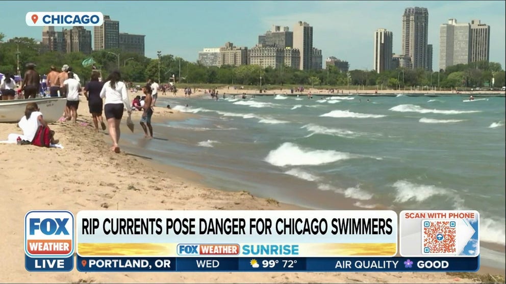 If you live in Illinois or Indiana, chances are you're seeing swim advisories posted, warning you of dangerous rip currents that may be keeping you from enjoying the beach. FOX Weather's Nicole Valdes explains how the Great Lakes can pose this threat. 