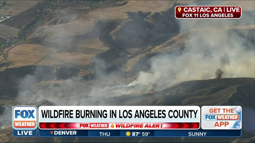 FOX 11 Los Angeles reports that several structures in Castaic are being threatened by a brush fire including an animal shelter. 