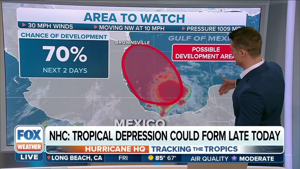 NHC: Tropical disturbance in Gulf of Mexico now has 70% chance of ...