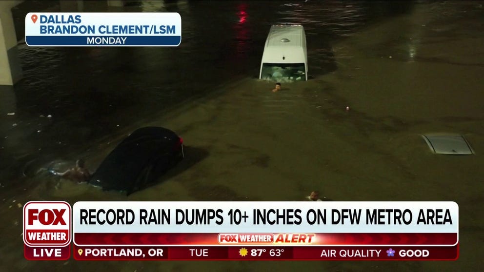 A day after record rainfall hit North Texas, FOX Weather's Robert Ray is live at the Trinity River, west of downtown Dallas, which is known for its chronic flooding.