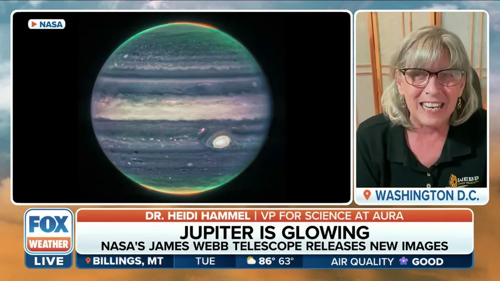 Vice President for Science at AURA and NASA Interdisciplinary Scientist for the James Webb Space Telescope Dr. Heidi Hammel says the telescope has the range to see a bright planet and rings next to it a million times fainter. 