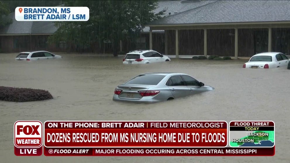 Storm chaser Brett Adair says what he watched unfold in Mississippi was catastrophic. Adair told FOX Weather that the nursing home residents evacuated from a flooded facility are now located at a warming shelter and doing fine.