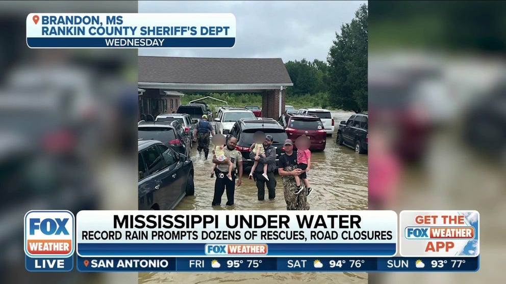 Rankin County Sheriff Bryan Bailey and his team help bring daycare children and nursing home residents to safety when catastrophic flooding hit Mississippi on Wednesday.