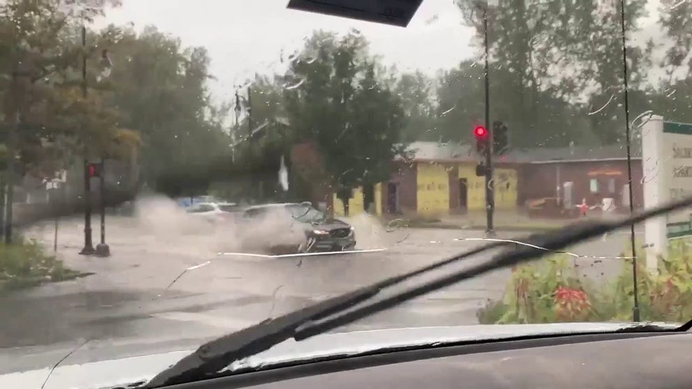 Roads are taken over by floodwaters in Burlington, Vermont. (Video: Matt Sutkoski)