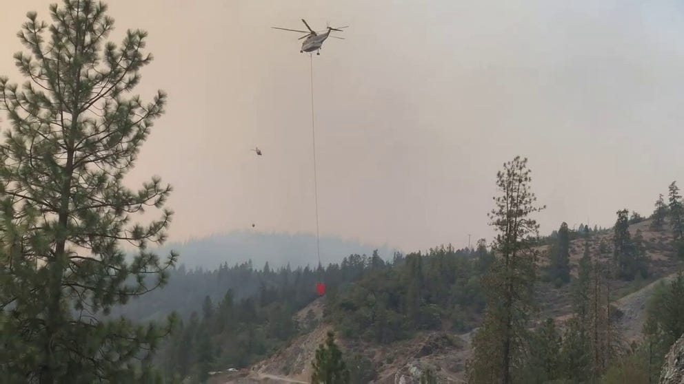 The Rum Creek Fire burning in Oregon near the California border has so far burned more than 10,000 acres.