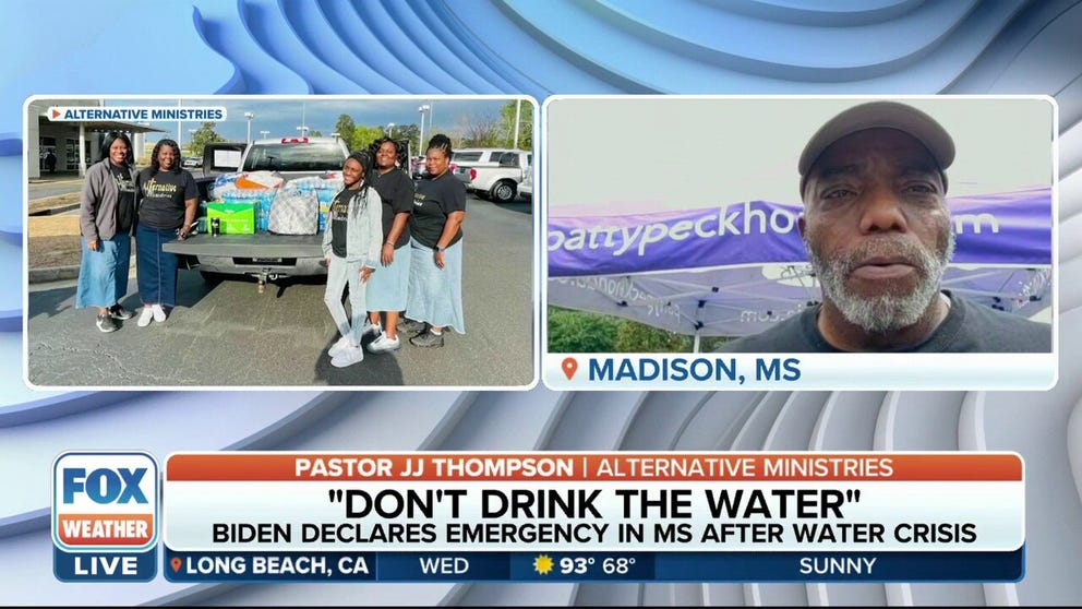 Pastor JJ Thompson of Alternative Ministries and his congregation is going outside neighboring towns to bring in water to Jackson, MS residents. He and his wife have to go to a neighbor's house to bathe, clean and brush their teeth.