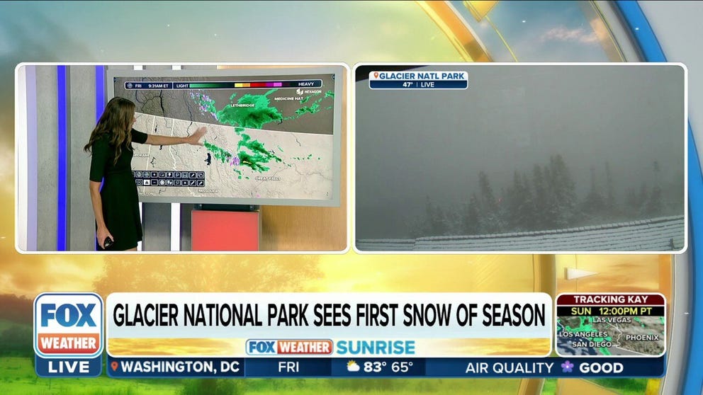 Glacier National Park in Montana is seeing its first snow of the season. 