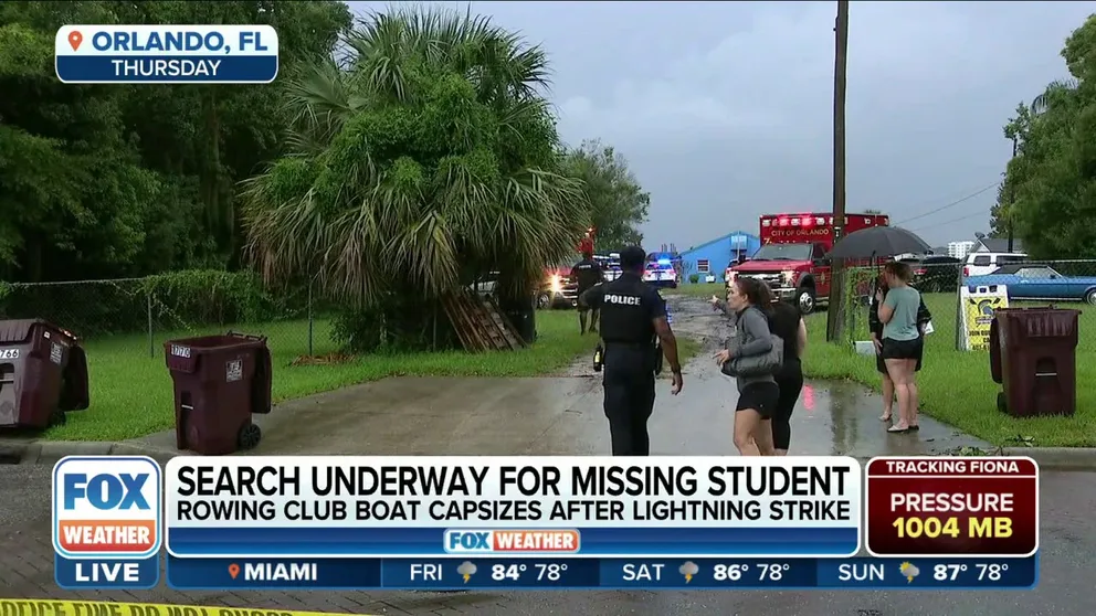 A dive team is still trying to locate a missing child after emergency crews responded to reports of a lightning strike north of Orlando, while five people were onboard a boat, according to the Orlando Fire Department.