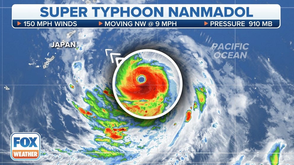 Super Typhoon Nanmadol continues to track towards Japan. This is a current look of the storm as of Friday afternoon. 