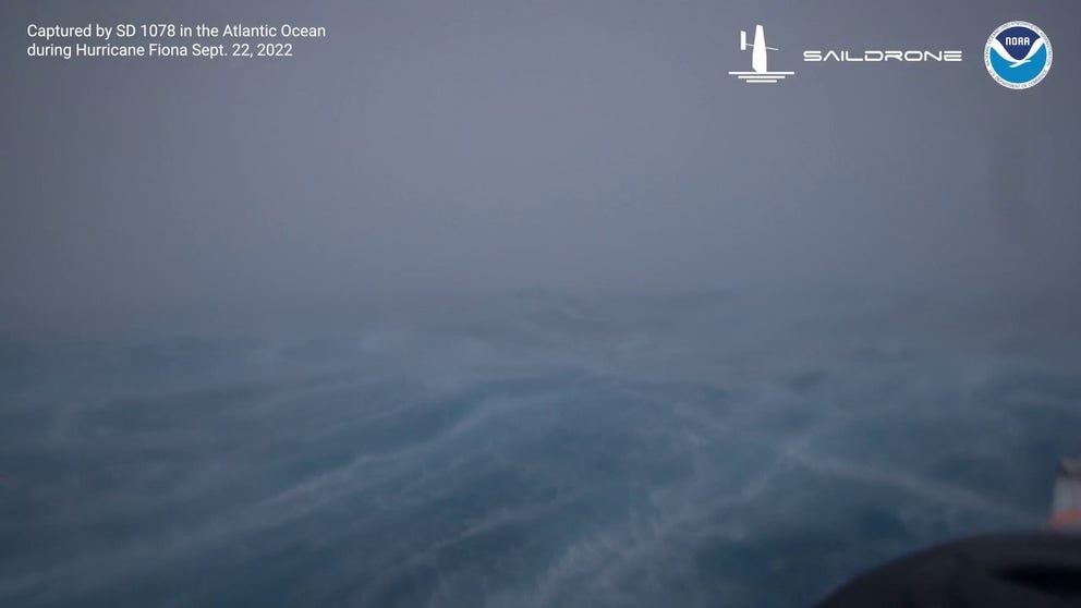 An ocean SailDrone captured 50-foot waves in the Atlantic Ocean from Hurricane Fiona