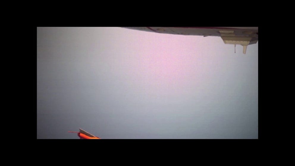 NOAA took video took this slow motion video of a drone falling from a Hurricane Hunter plane, ready to take data samples in the lowest half mile of a tropical storm off Florida.