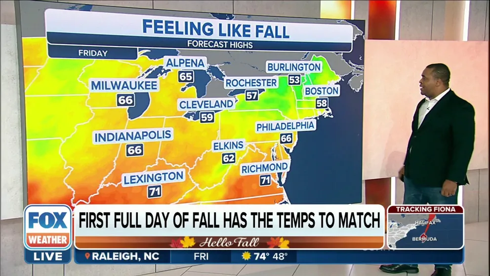 Temperatures across the East Coast will feel very fall-like as a cold front brings cold air into the region.