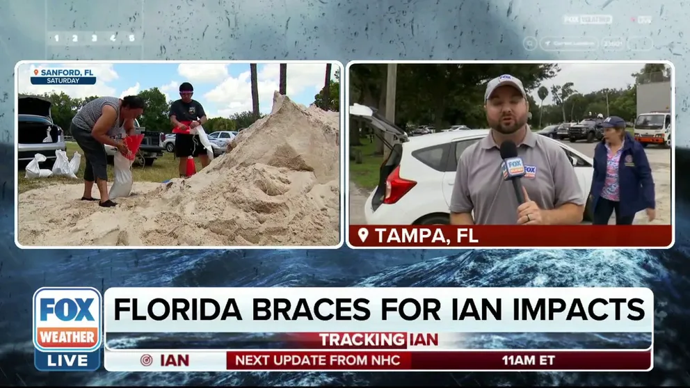 FOX Weather multimedia journalist Will Nunley is in Tampa, Florida, where residents have been busy filling sandbags and making other preparations for possible effects from Tropical Storm Ian.