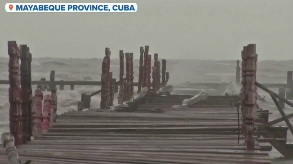 The Mayabeque Province of Cuba gets pummeled by strong surf amid Hurricane Ian. Ian is expected to make landfall on the island Monday night heading into Tuesday. 