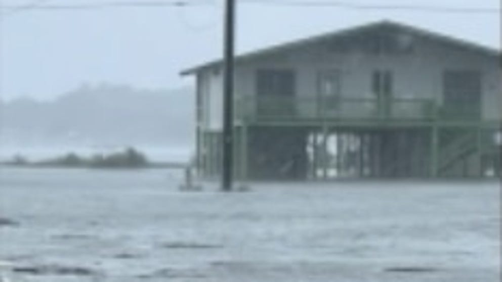 Hurricane Ian floods roads in South Carolina.