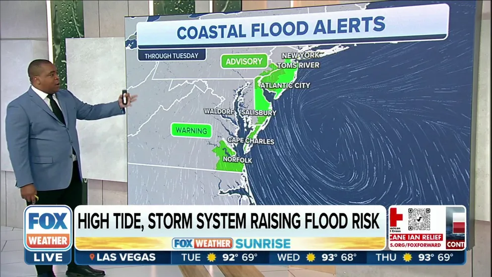 Breezy conditions will continue along the coast, which will keep the threat for coastal flooding during high tide. 