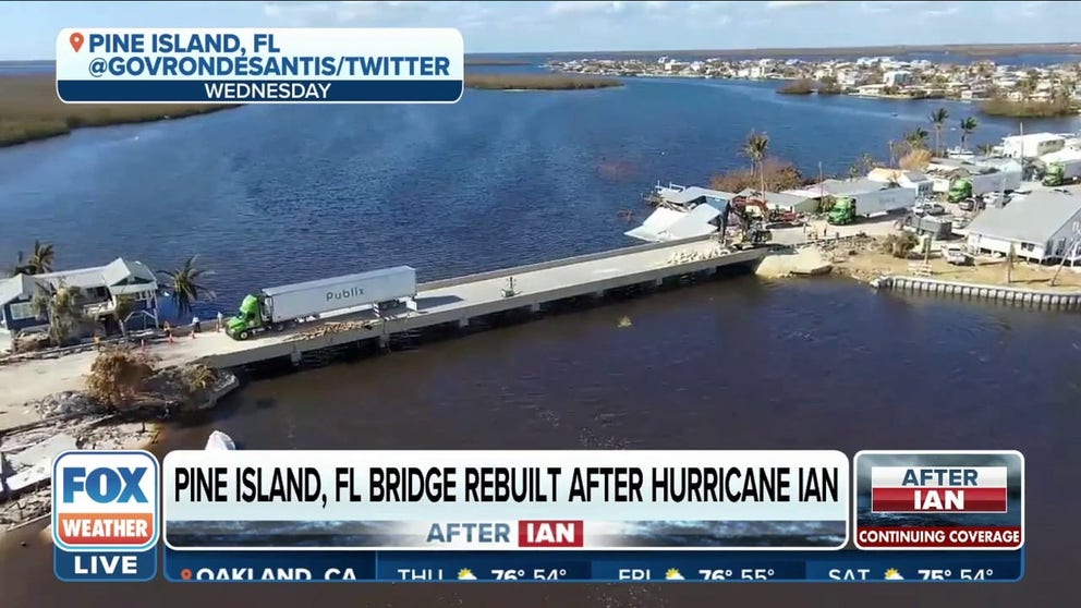 Pine Island is now reconnected to the mainland after a week post Hurricane Ian. 