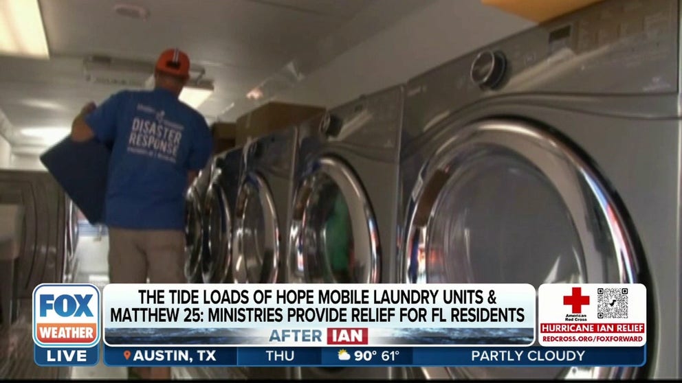 The organizations have partnered up to set up mobile laundry units for Florida residents impacted by Hurricane Ian.