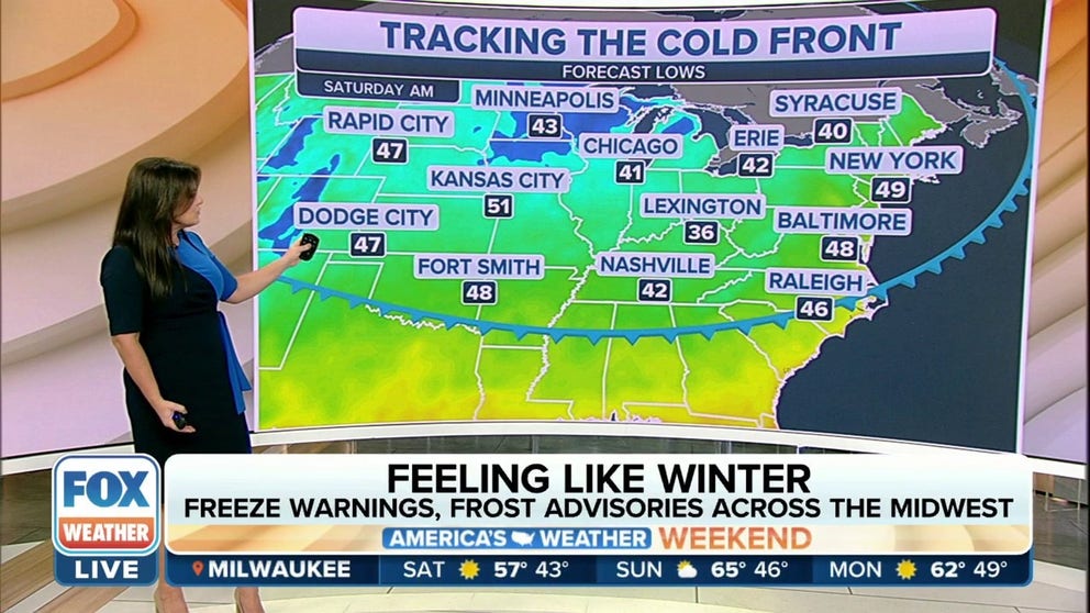FOX Tahmin merkezi, şu anda Plains ve Upper Midwest boyunca kayan güçlü bir soğuk cepheyi izliyor.