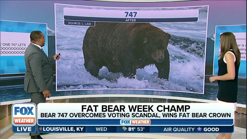 Bear 747 overcame a voting scandal and has been crowned the Fat Bear Week champion this year. 