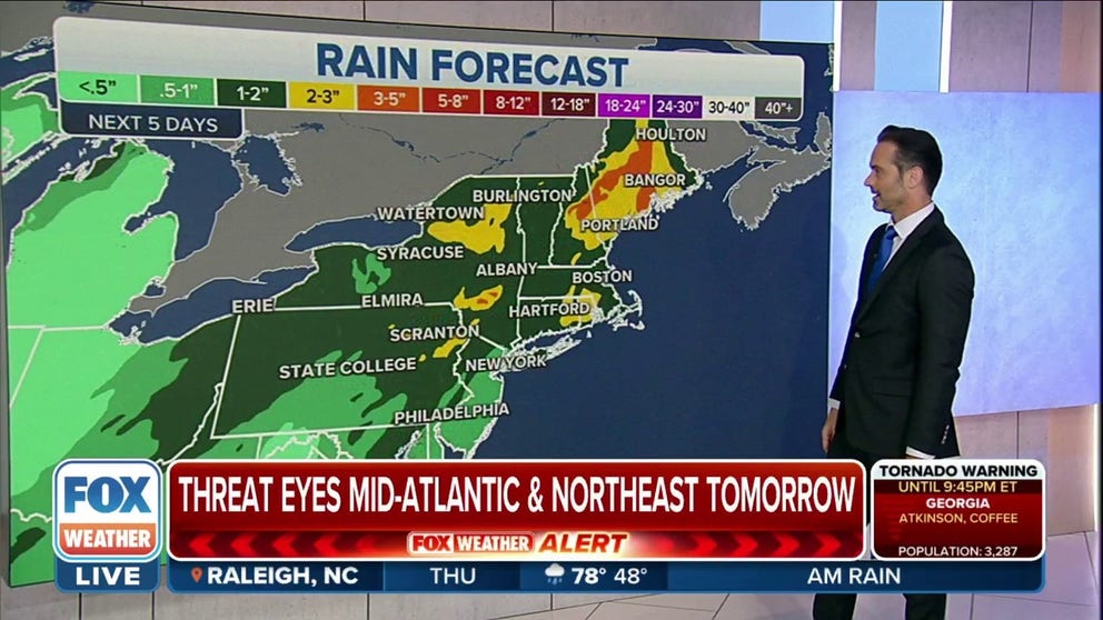 Rain heads to East Coast on Thursday, Friday | Latest Weather Clips ...