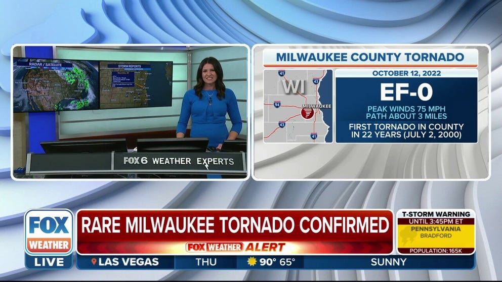 A confirmed tornado touched down in Milwaukee County on Wednesday during severe storms. This was the first tornado in Milwaukee County in 22 years.