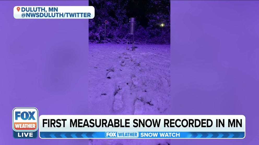 Duluth, Minnesota received the first measurable snow of the season.
