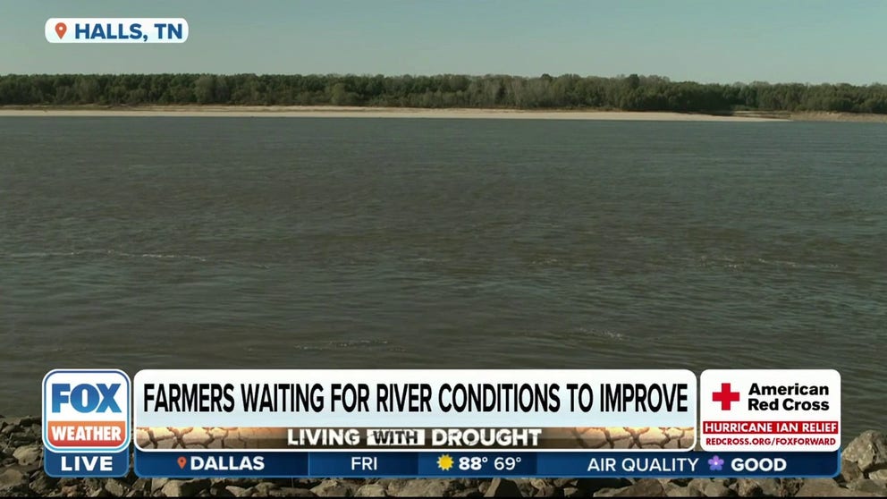 Farmer Alan Meadows shares with FOX Weather's Nicole Valdes his concerns with low water levels in the Mississippi which has resulted in the slowdown of river transportation of crops. 