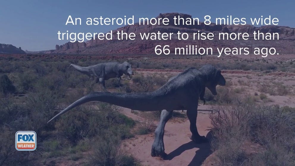 An asteroid that struck Earth 66 million years triggered a megatsunami that wiped many of the dinosaurs