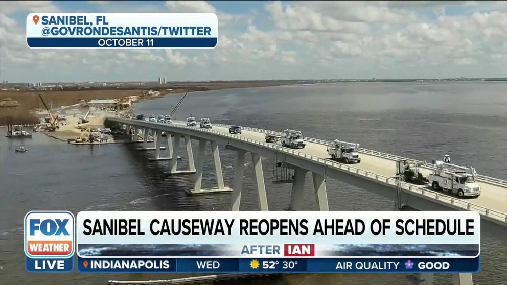 The Sanibel Causeway is reopening ahead of schedule to residents on Wednesday.