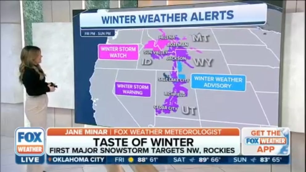 Winter Storm Watches and Warnings have been issued for parts of Montana, Idaho, Wyoming and Utah. 
