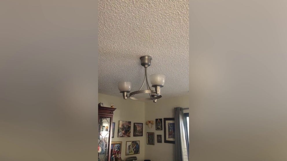Earthquake is captured shaking a chandelier in a Silicon Valley, California home on Tuesday. (@Darla2022/ Twitter) 