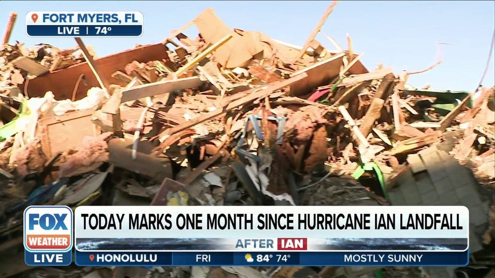 Friday marks one month since Hurricane Ian made landfall over Southwest Florida. FOX Weather's Nicole Valdes returns to Fort Myers Beach to reflect on the damage, the loss, what's been done and what's left to do to make what many call "ground zero" whole again.