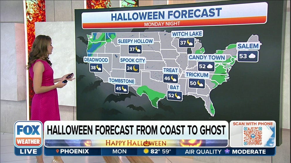 Favorable weather is forecast for a large majority of the country this Halloween. The only regions that will deal with less than ideal trick-or-treat conditions will be the Pacific Northwest and parts of the Midwest/Mid-Atlantic.