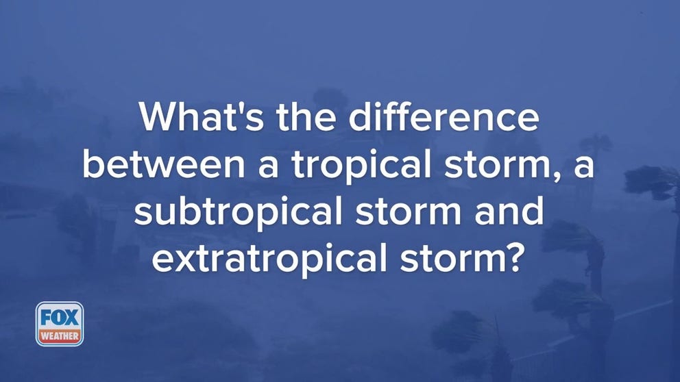 Find out the differences between tropical, extratropical and subtropical storms.