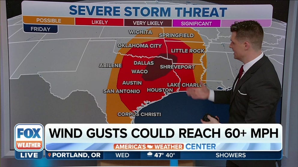 Severe weather threat increases for Friday across Southern Plains ...