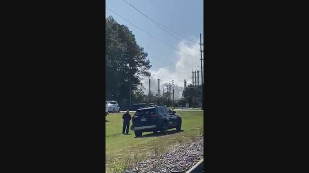 In a video posted to the Glynn County Sheriff's Office Facebook page, smoke can be seen coming from a chemical plant after a fire and several explosions early Monday morning.