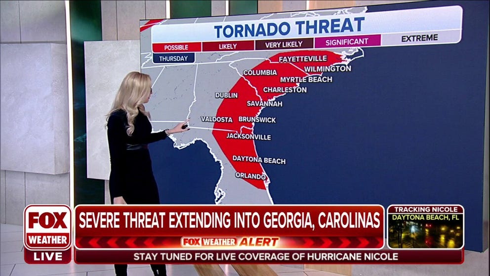 Severe storm threat stretches from Florida to Carolinas Thursday ...