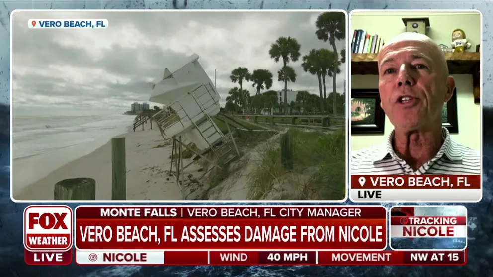 Vero Beach City Manager Monte Falls discusses the storm damage in the area from Nicole and plans of reconstruction. 
