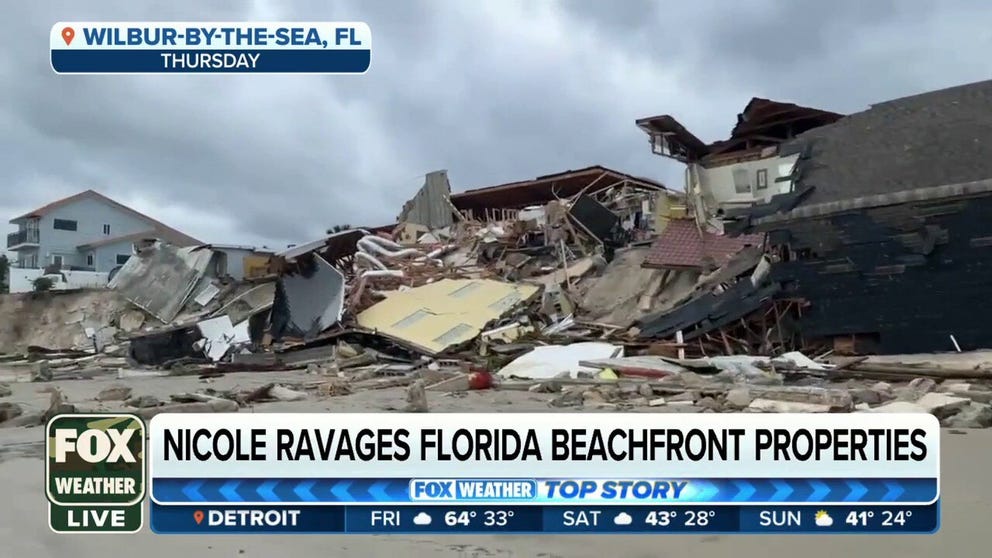 Nicole ravaged beachfront properties in Wilbur-By-The-Sea, Florida. FOX Weather's Katie Garner spoke to a local resident about his plans to help the community.