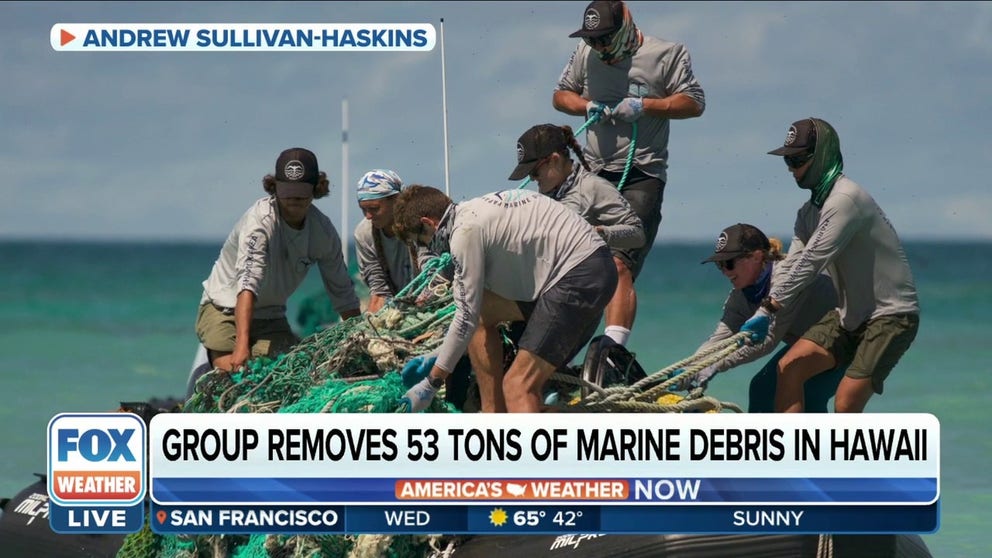 Papahānaumokuākea Marine Debris Project founder Kevin O’Brien tells FOX Weather how his organization is able to clear massive amounts of ghost nets and plastics from the water that pose threats to marine life. 