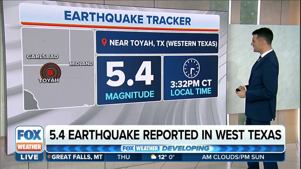 An earthquake that rattled West Texas earlier Wednesday bumps up to 5.4 magnitude earthquake. 