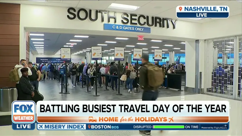 FOX Weather correspondent Nicole Valdes is at Nashville International Airport where passengers have been filing in to catch flights home after a busy Thanksgiving holiday.