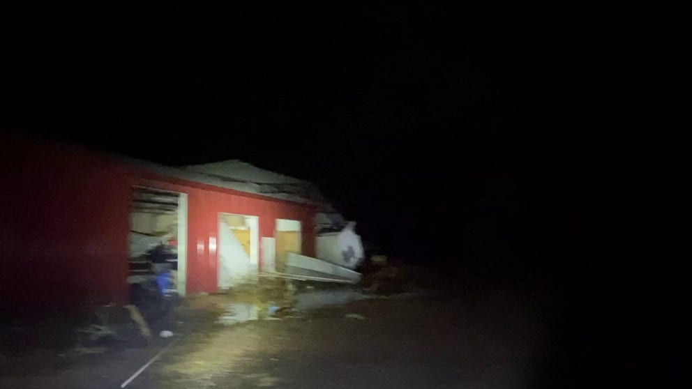 A possible tornado tore through Choctaw County, Mississippi.