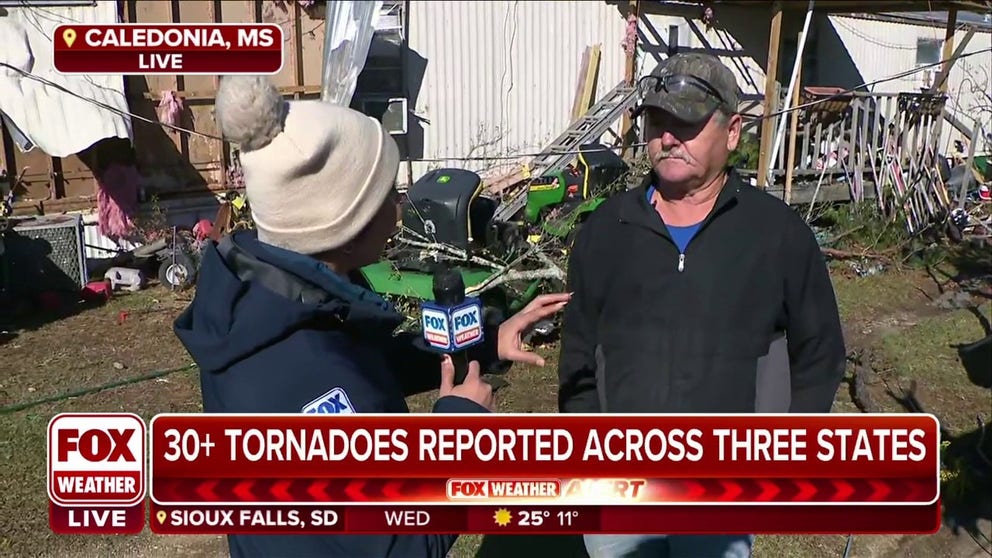 FOX Weather's Nicole Valdes spoke to Richard White, whose home was destroyed by a tornado that hit Caledonia, Mississippi overnight. 